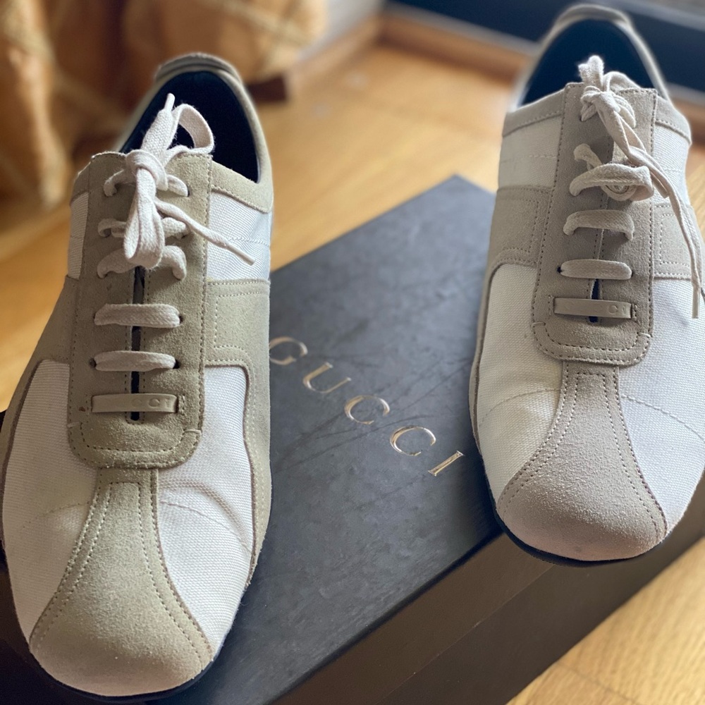 Gucci White Driving Shoe Size 8 1/2 - Picture 5 of 13